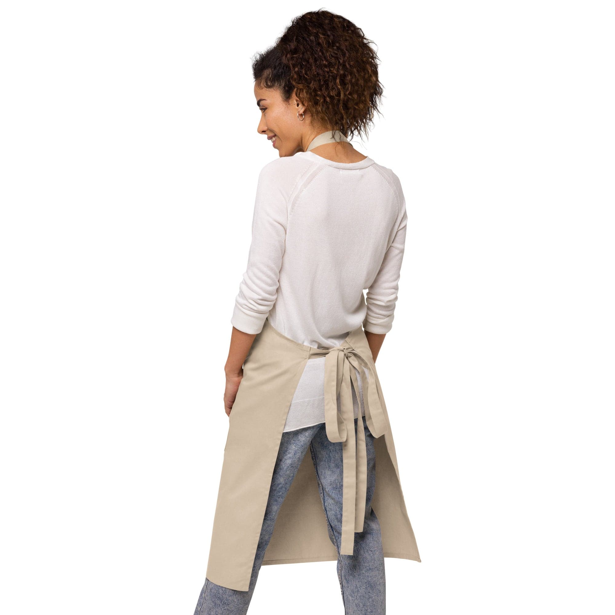 Tablier en coton biologique beige | Les créations® Petit-Tablier®