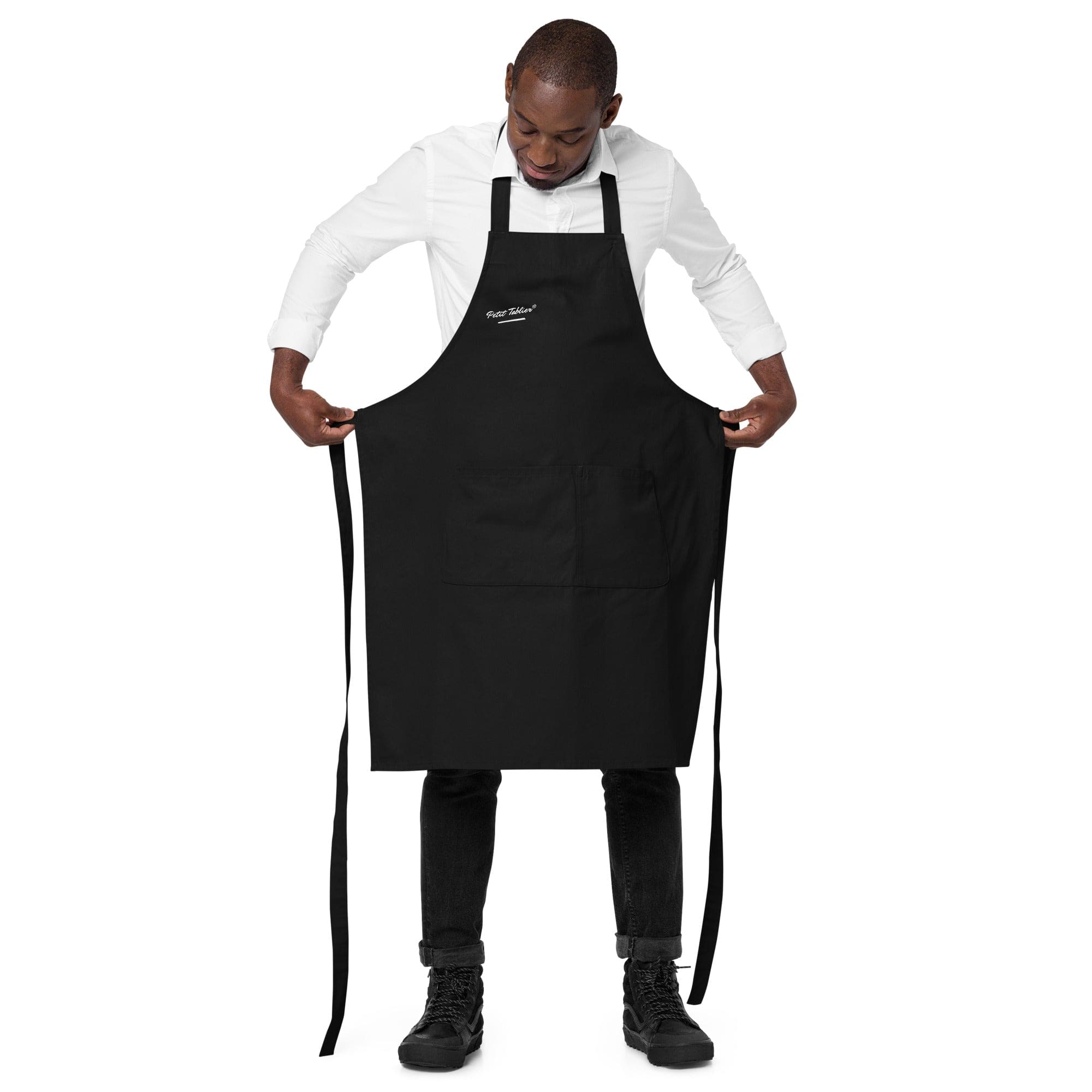 Tablier en coton biologique noir | Les Créations® Petit-Tablier®