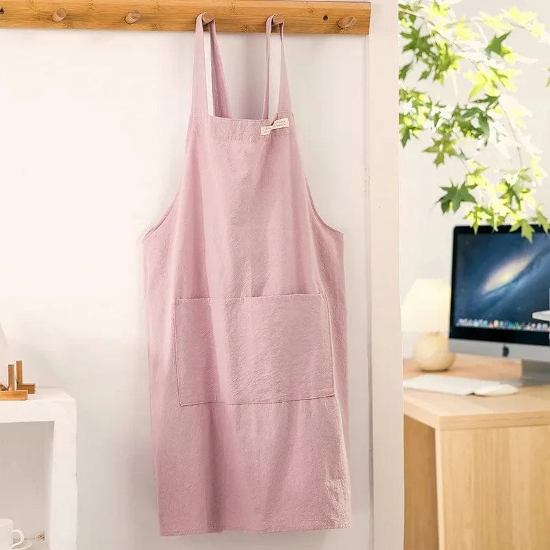 Tablier Japonais Rose Poudre en Lin Petit-Tablier®