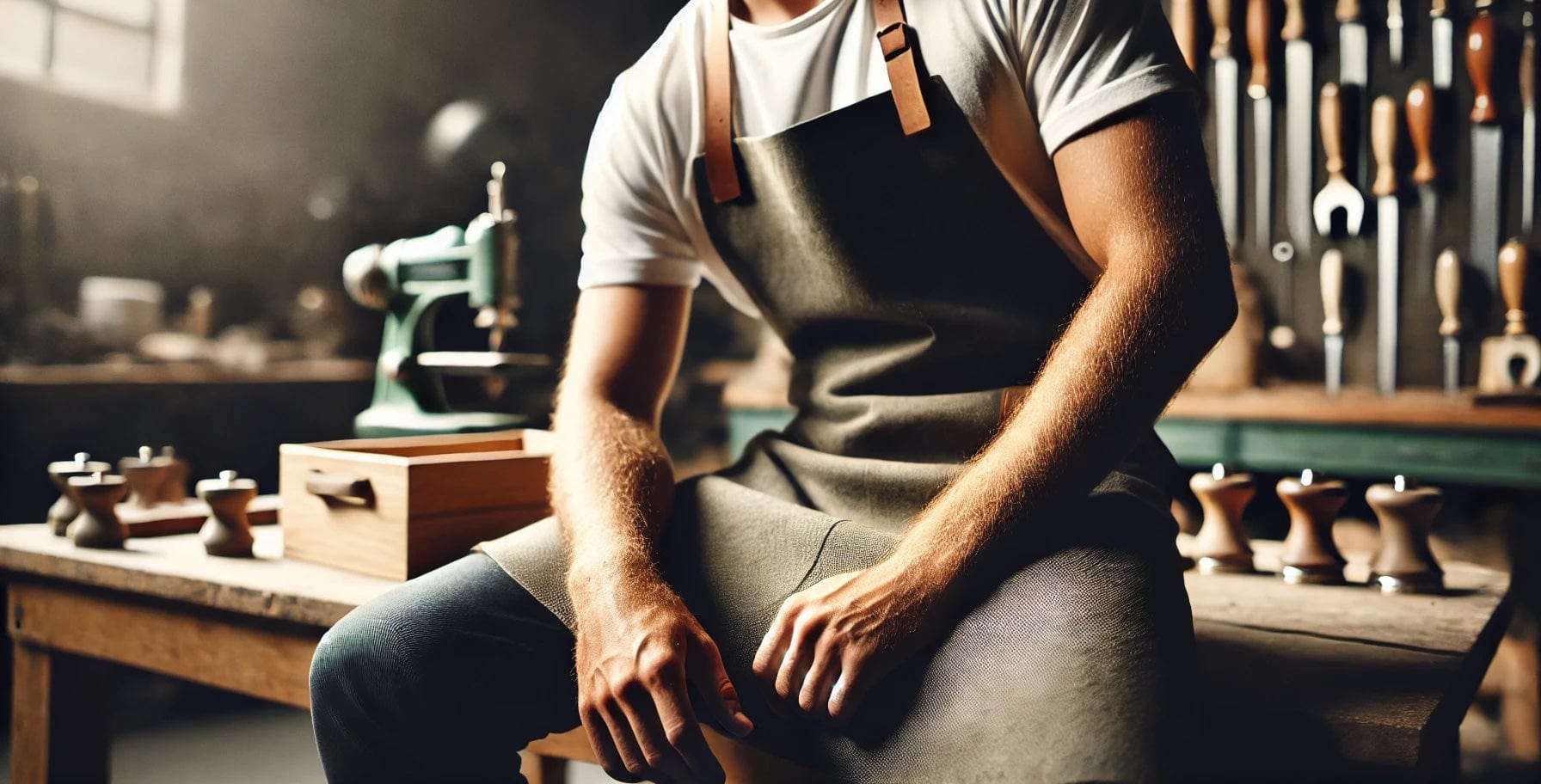 Homme tablier de travail